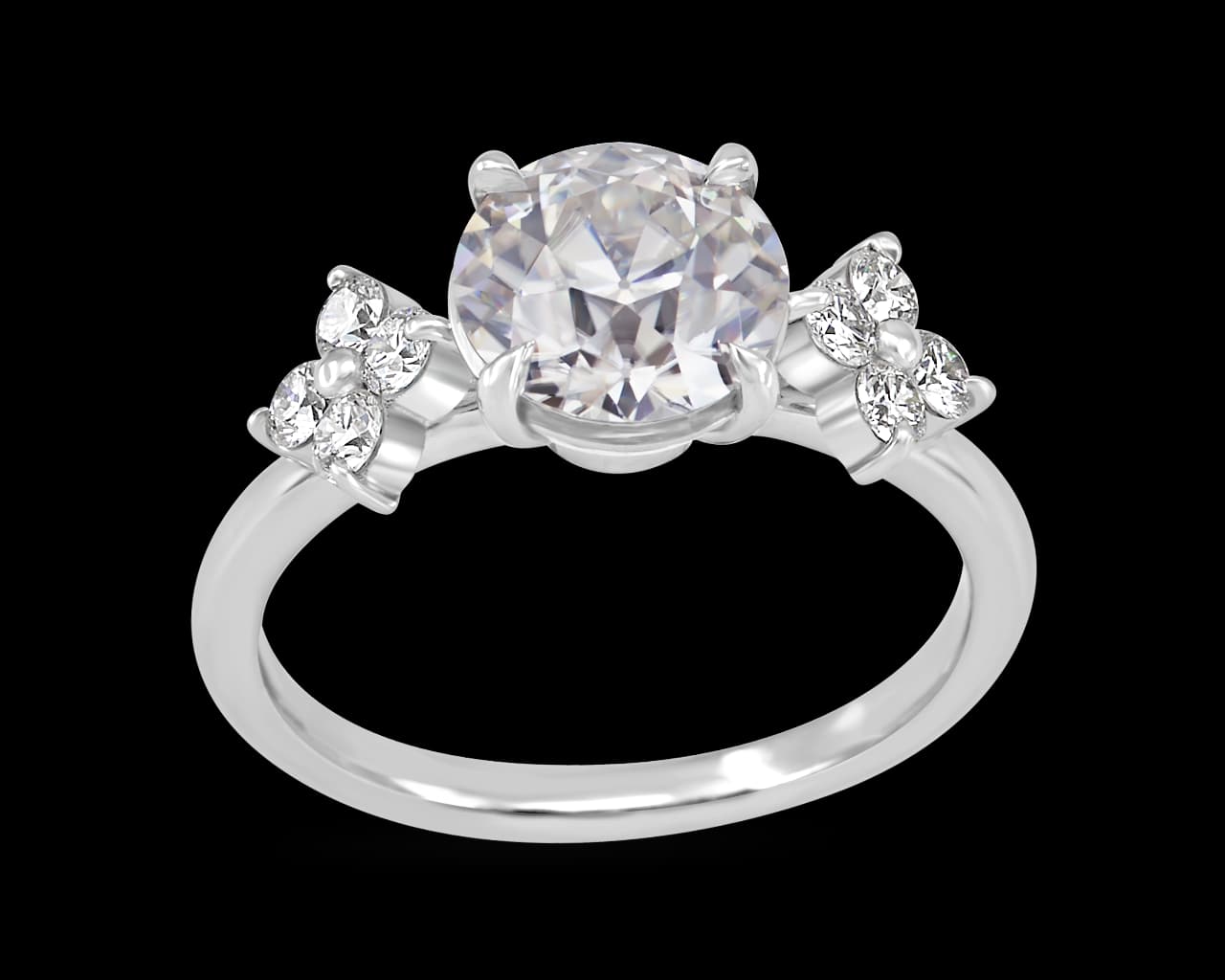 Ring With Quad Set Accent Diamonds