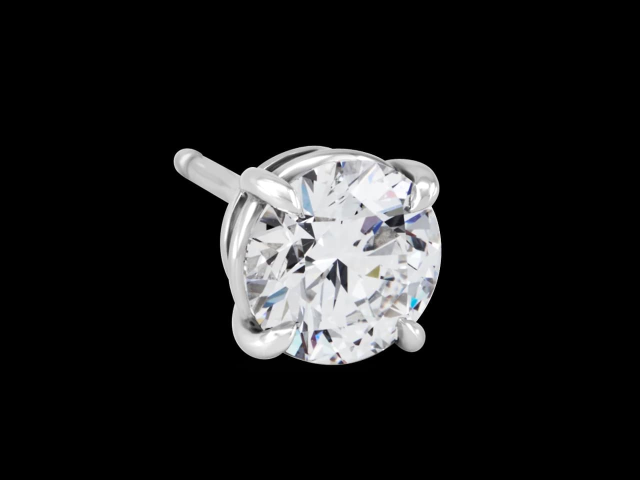Classic Four Pront Stud Diamond Earrings