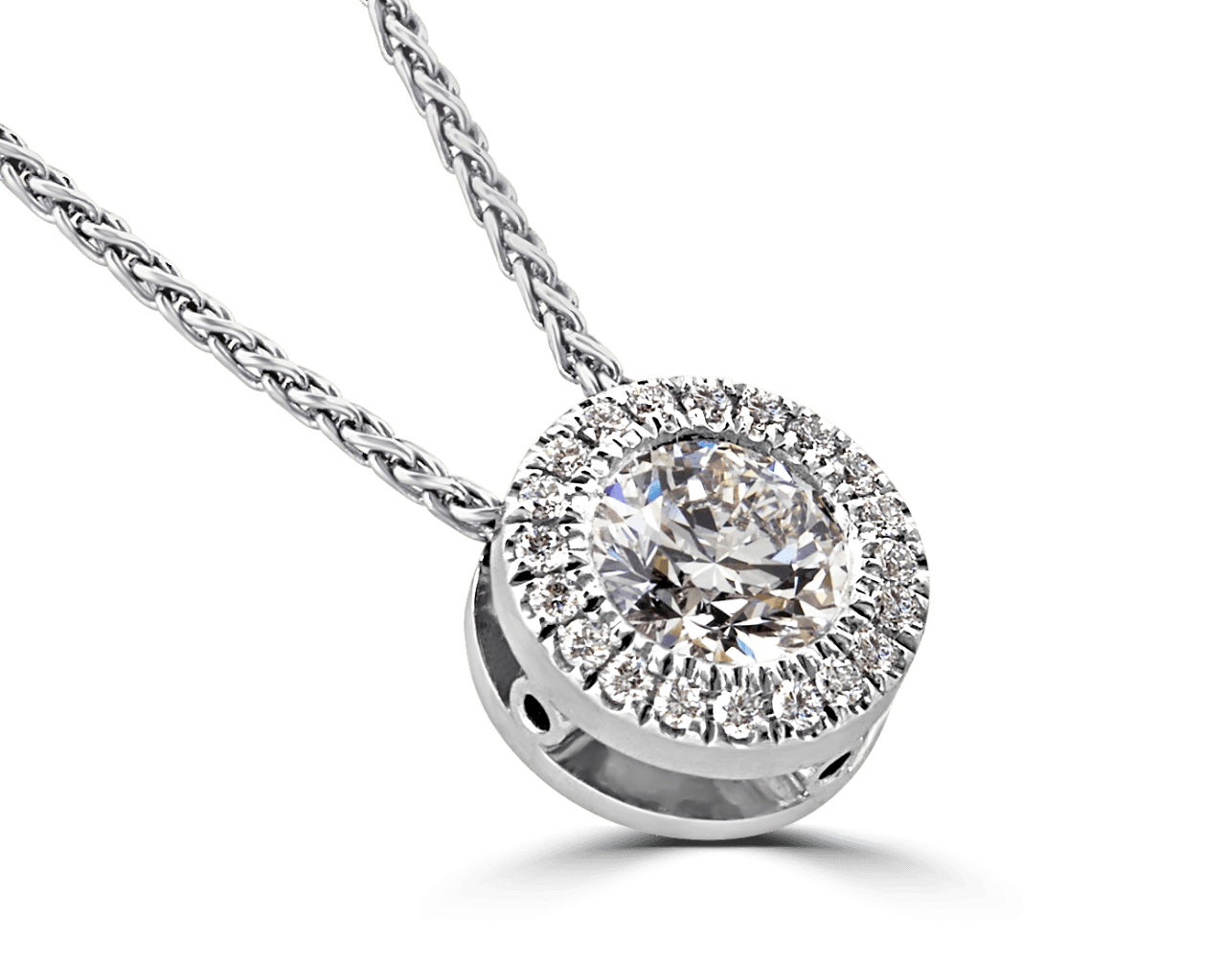 Round Seamless Bezel Halo Pendant