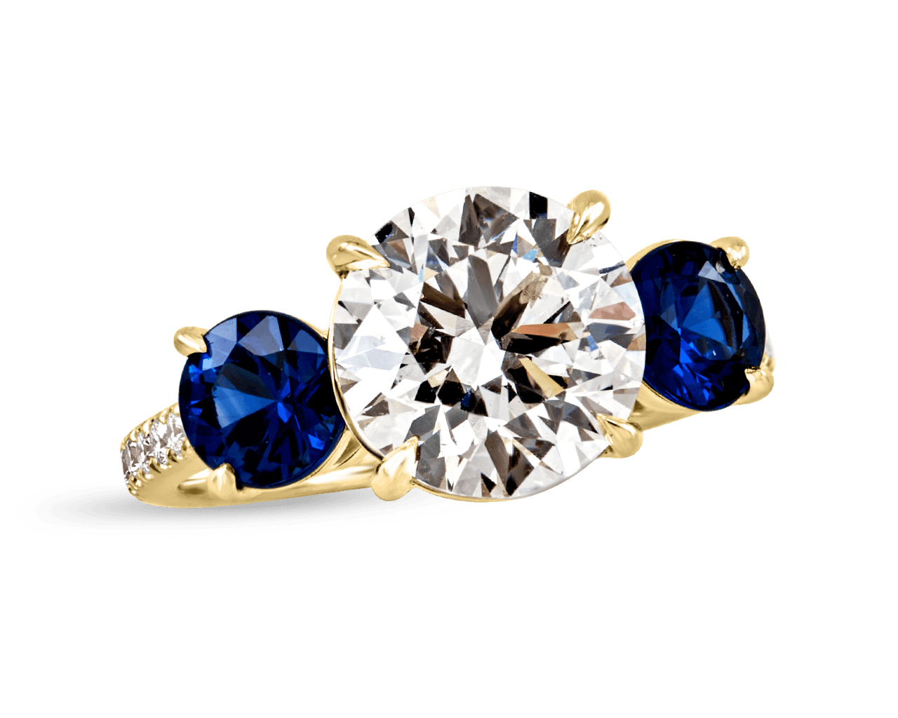 Round and Sapphire Trilogy with Pave Band