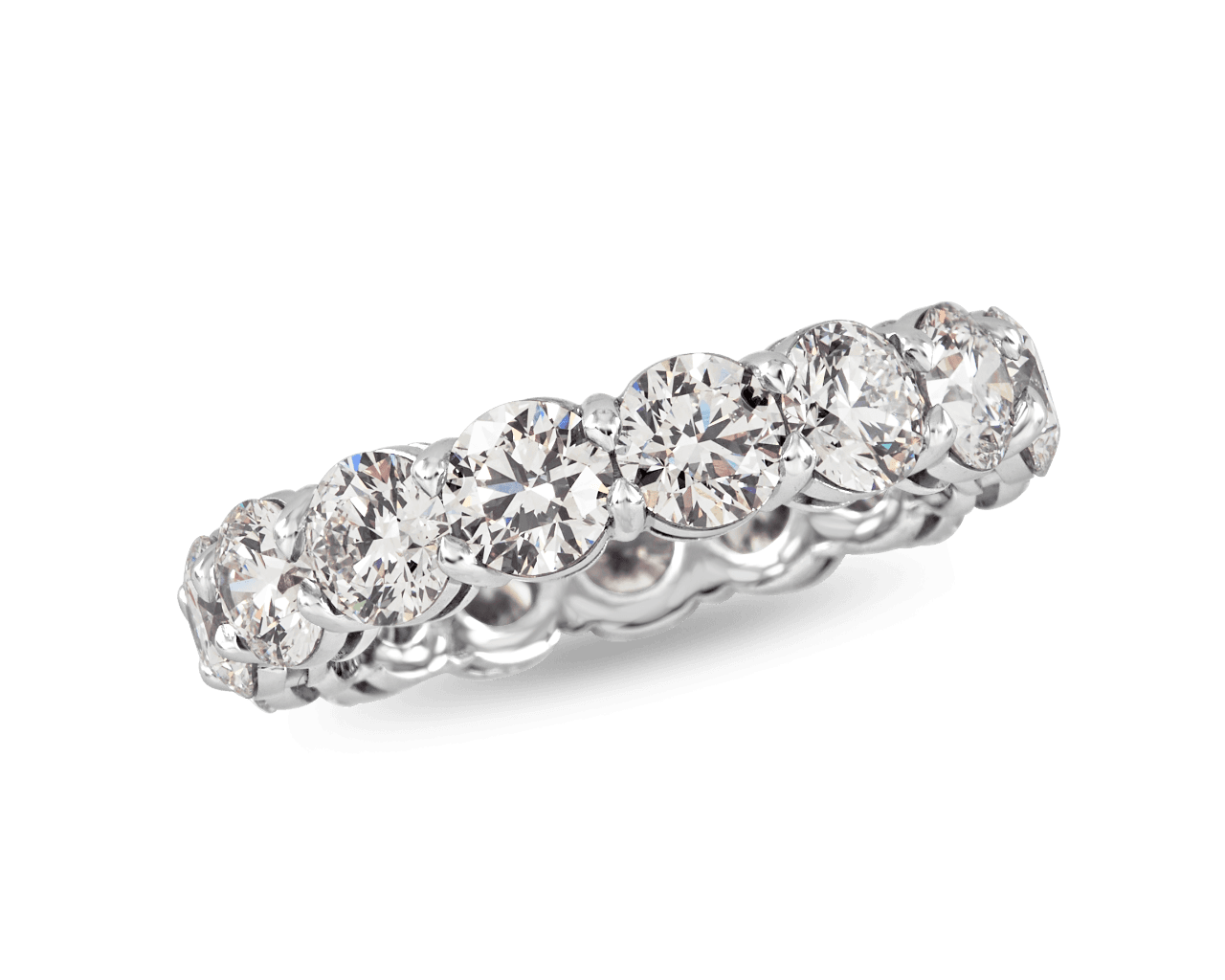 Round Shared Prong Eternity Band