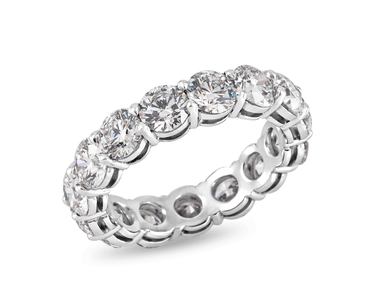 Round Shared Prong Eternity Band