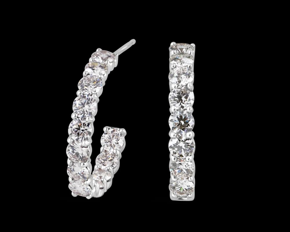 Shared Prong Hoop Earrings