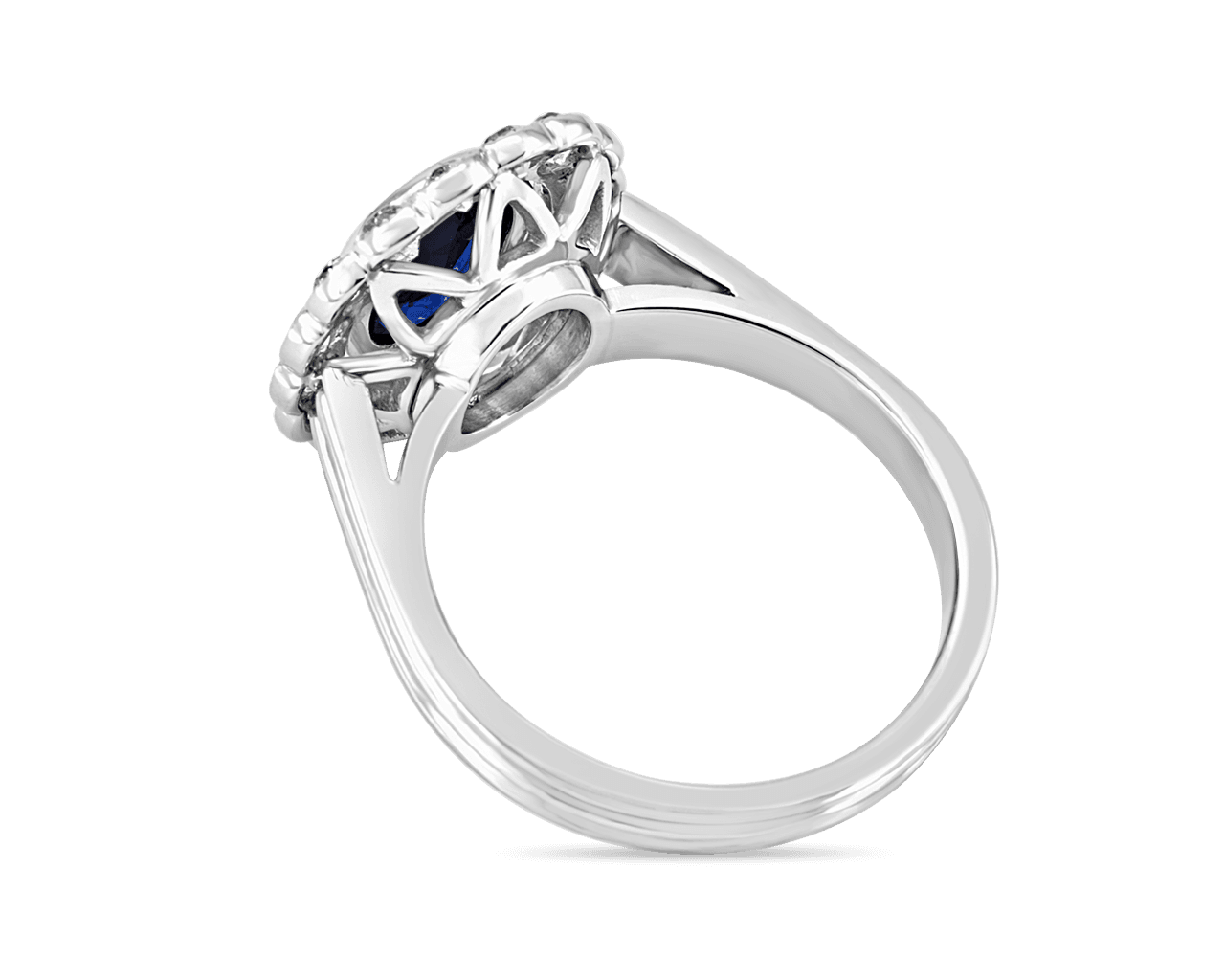 Vintage Sapphire Cluster Halo