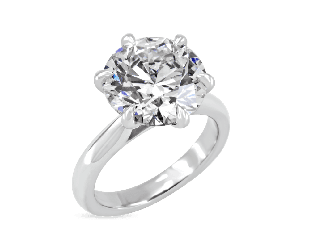 Six Prong Solitaire with Open Profile Head