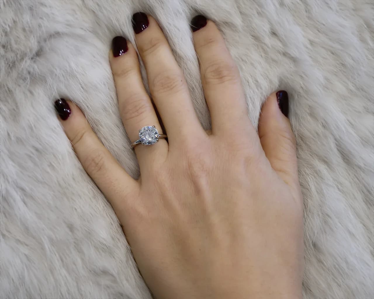 Solitaire Engagement Ring with Pave Set Lotus Profile