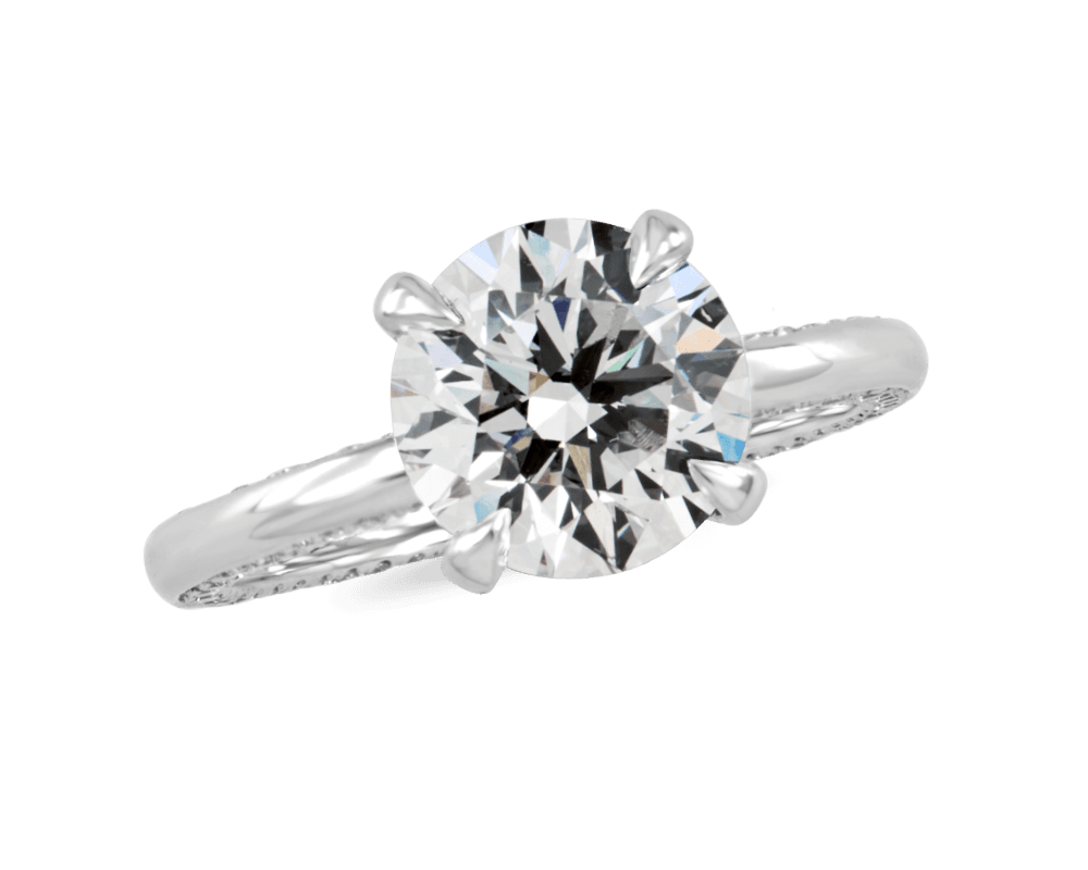 Solitaire with Hidden Pave Set Band