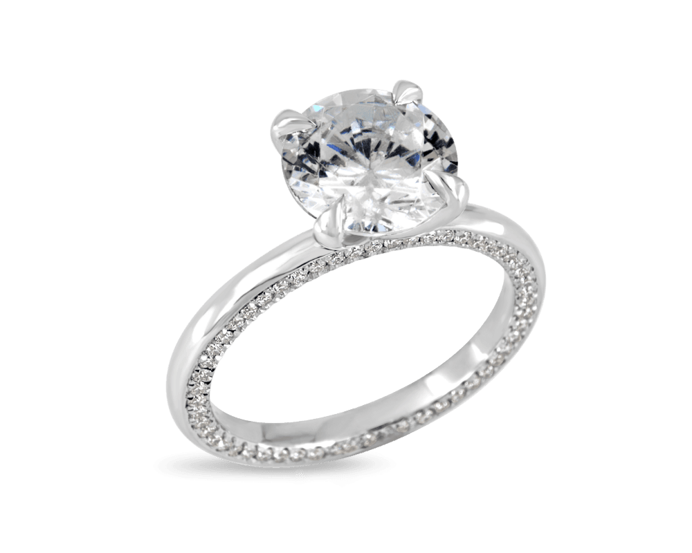 Solitaire with Hidden Pave Set Band
