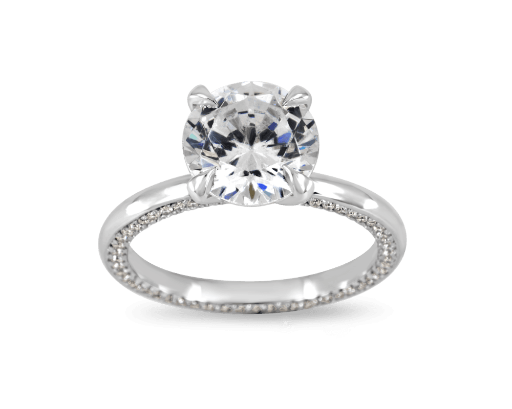 Solitaire with Hidden Pave Set Band