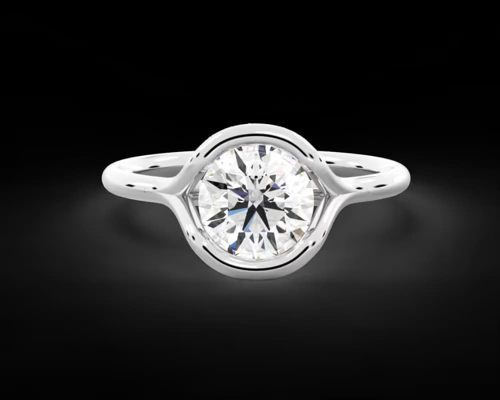 360° view of The Adeline Split Bezel Solitaire