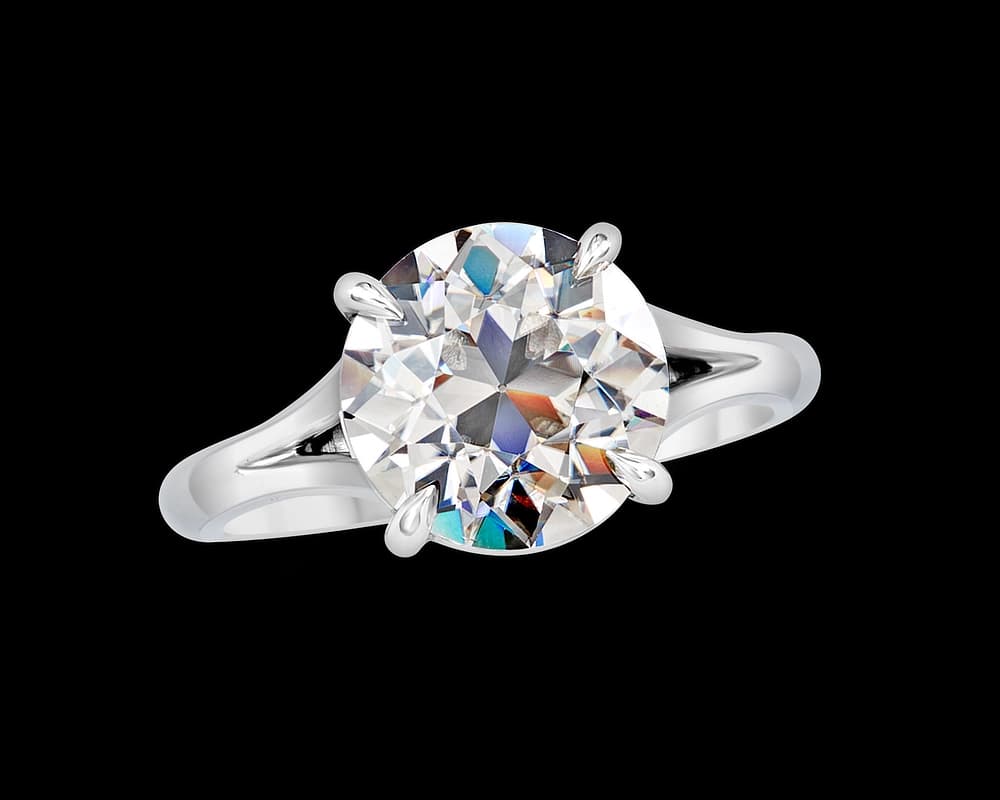 The Anne Marie Split Shank Solitaire with OEC center stone