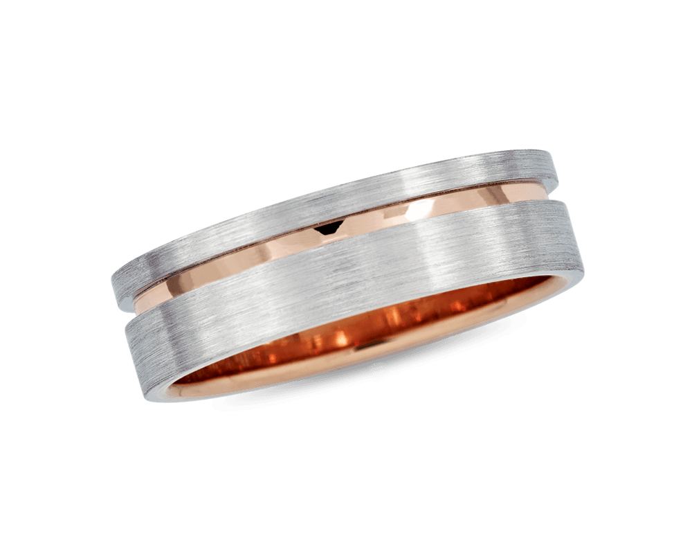 Men's 6mm Platinum Band with Indented Stripe