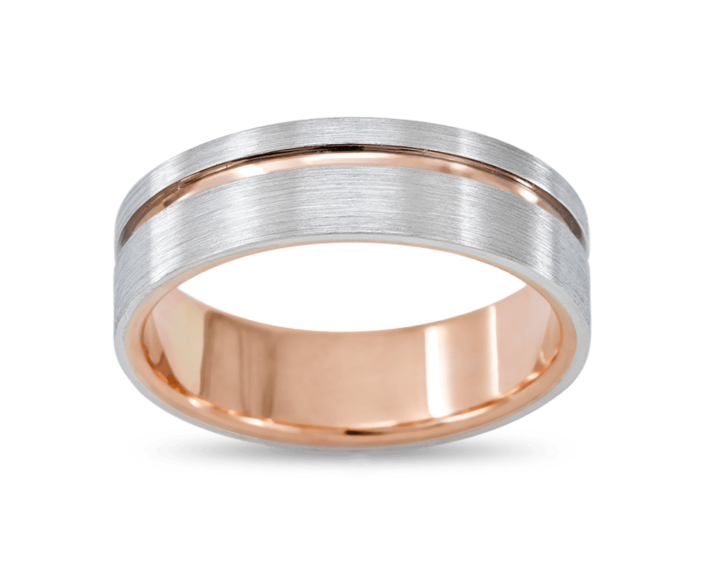Men's 6mm Platinum Band with Indented Stripe