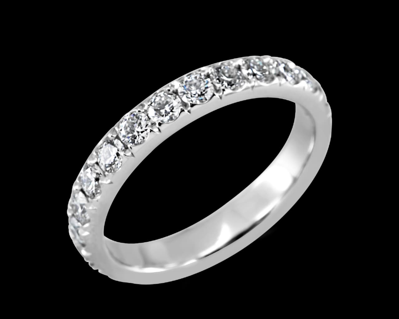 U-Cut Pave Band in a 3mm Width