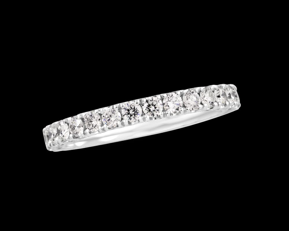 U Shaped Pave Diamond Band
