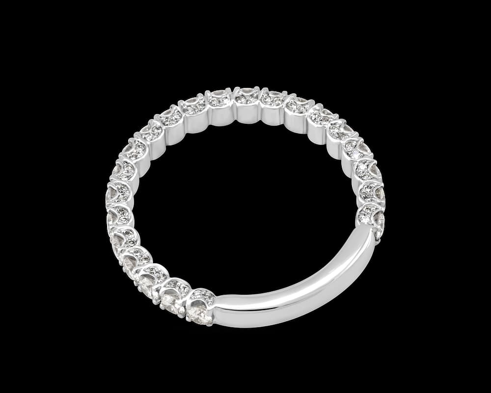 U Shaped Pave Diamond Band