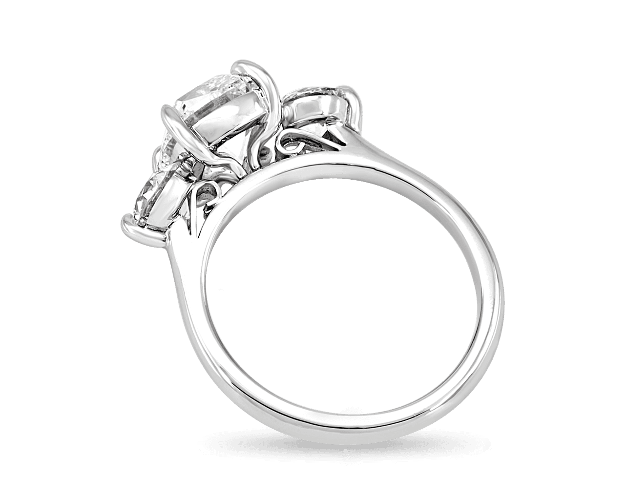 Vintage Cushion and OEC Three Stone Ring