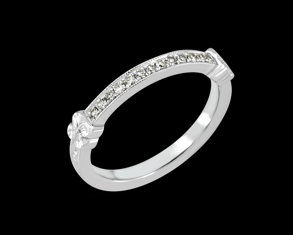 Vintage Engraved Pave Band