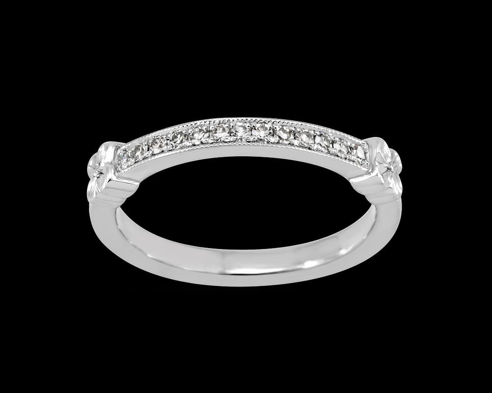 Vintage Engraved Pave Band