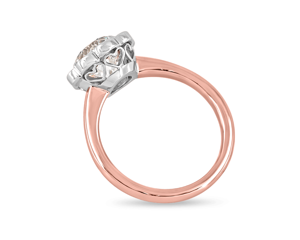 Vintage Floral Round Solitaire