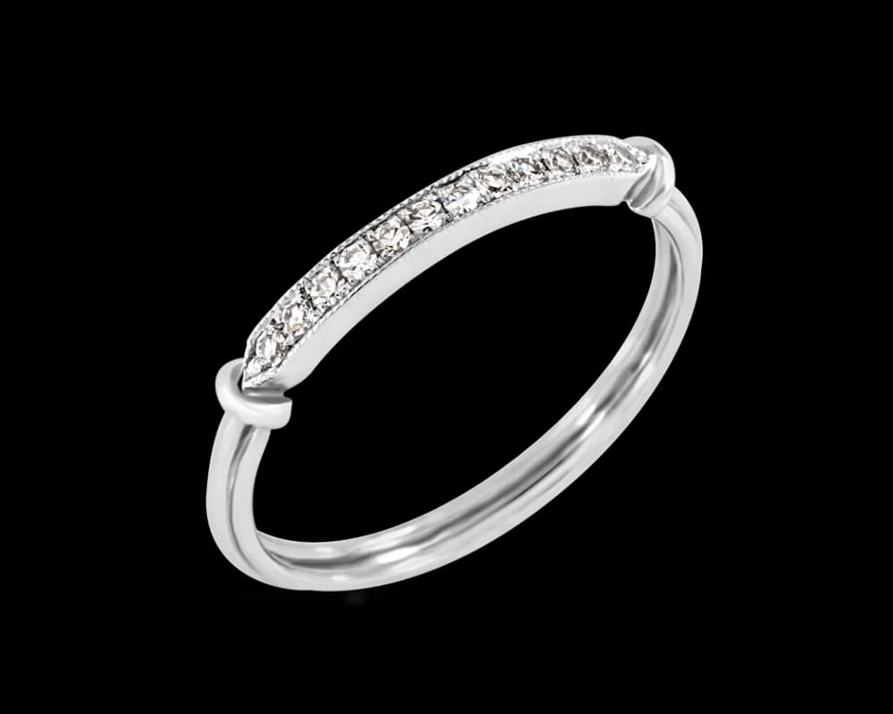 Vintage Tri Wire Pave Band