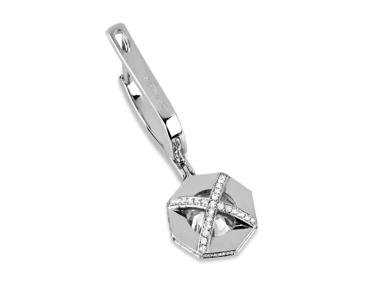 Octagonal Halo Dangling Earrings