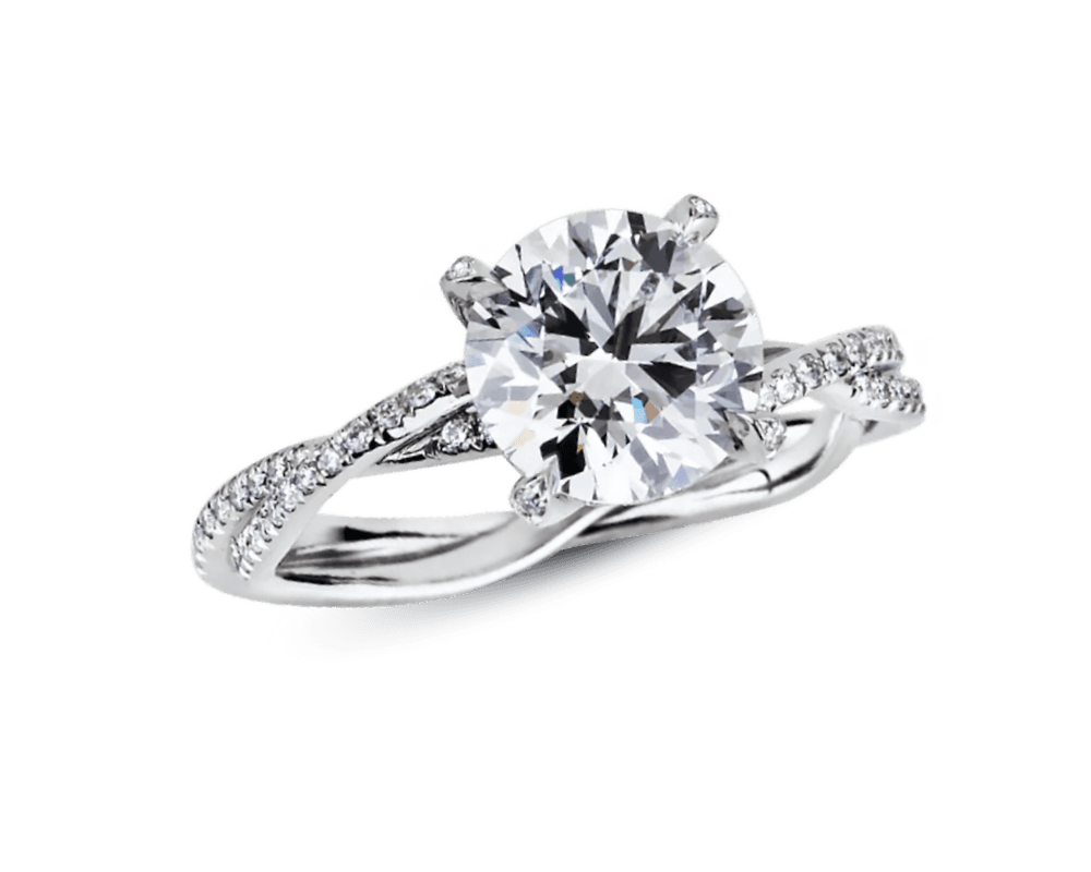 Twisted Band Trellis Pave Solitaire