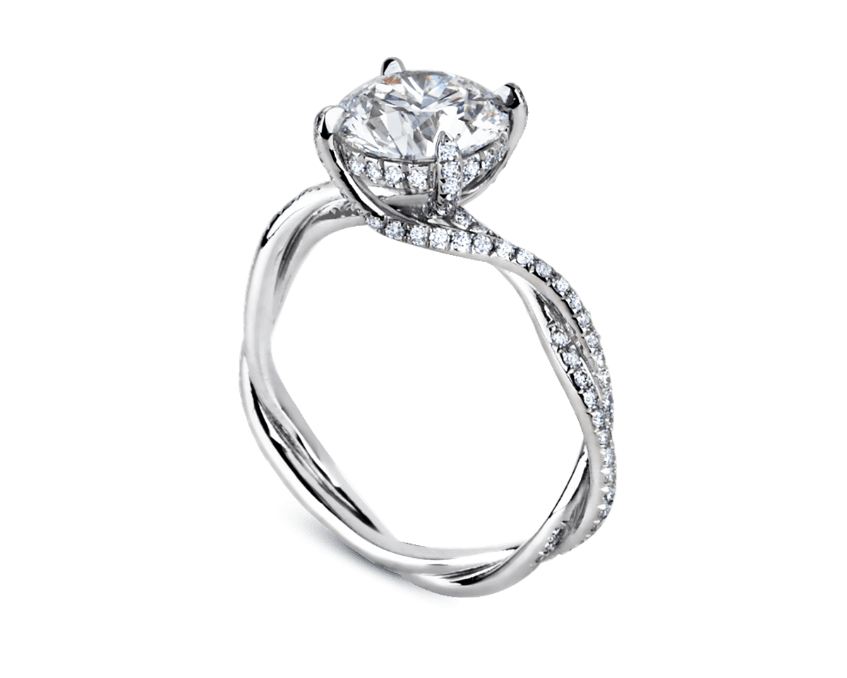 Twisted Band Trellis Pave Solitaire