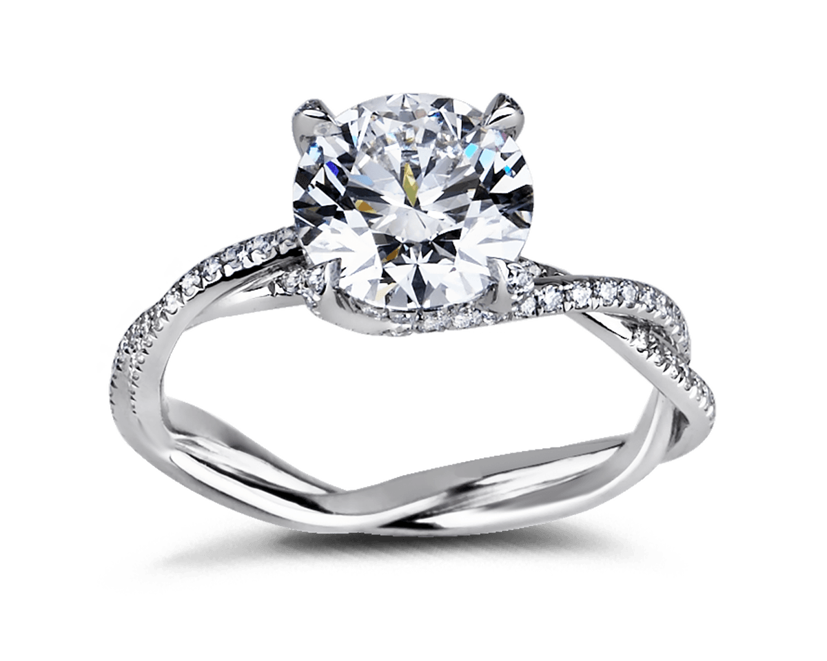 Twisted Band Trellis Pave Solitaire