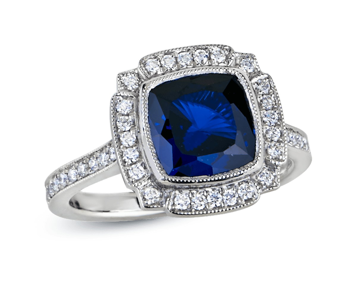 The Dahlia Vintage Halo Solitaire