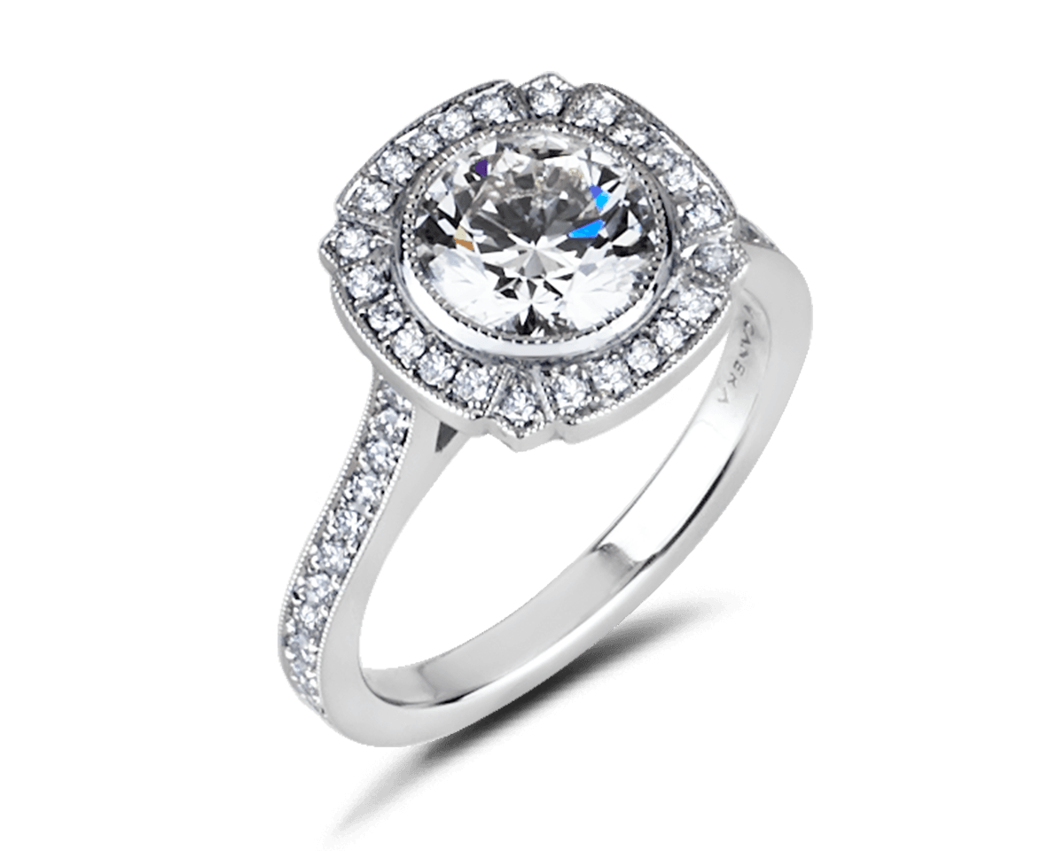 The Dahlia Halo with Round Center Stone