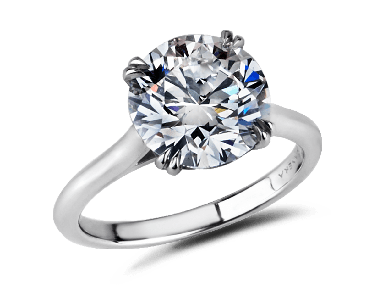 Cathedral Band Solitaire with Scalloped Basket