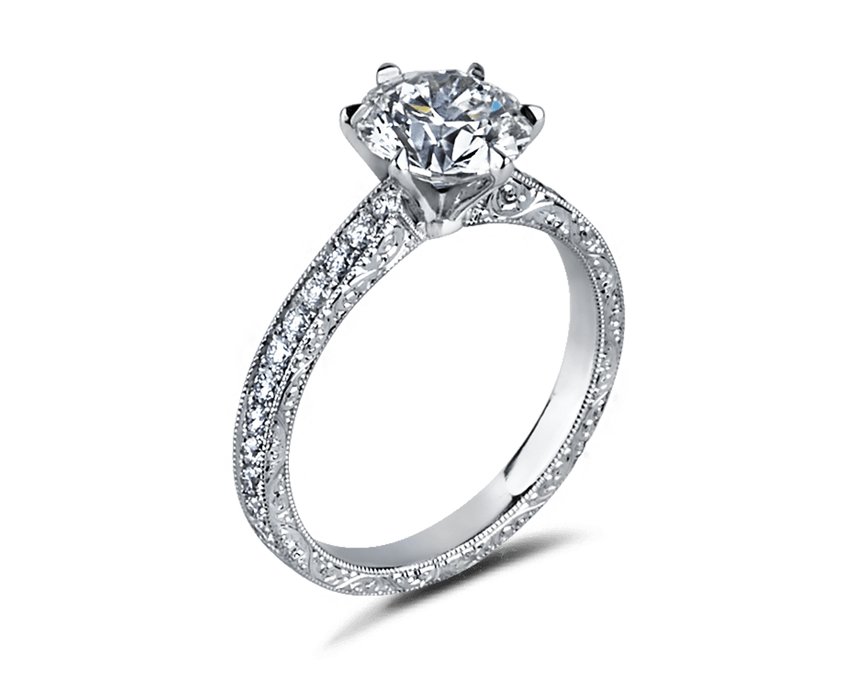 Tapered Band Six Prong Solitaire