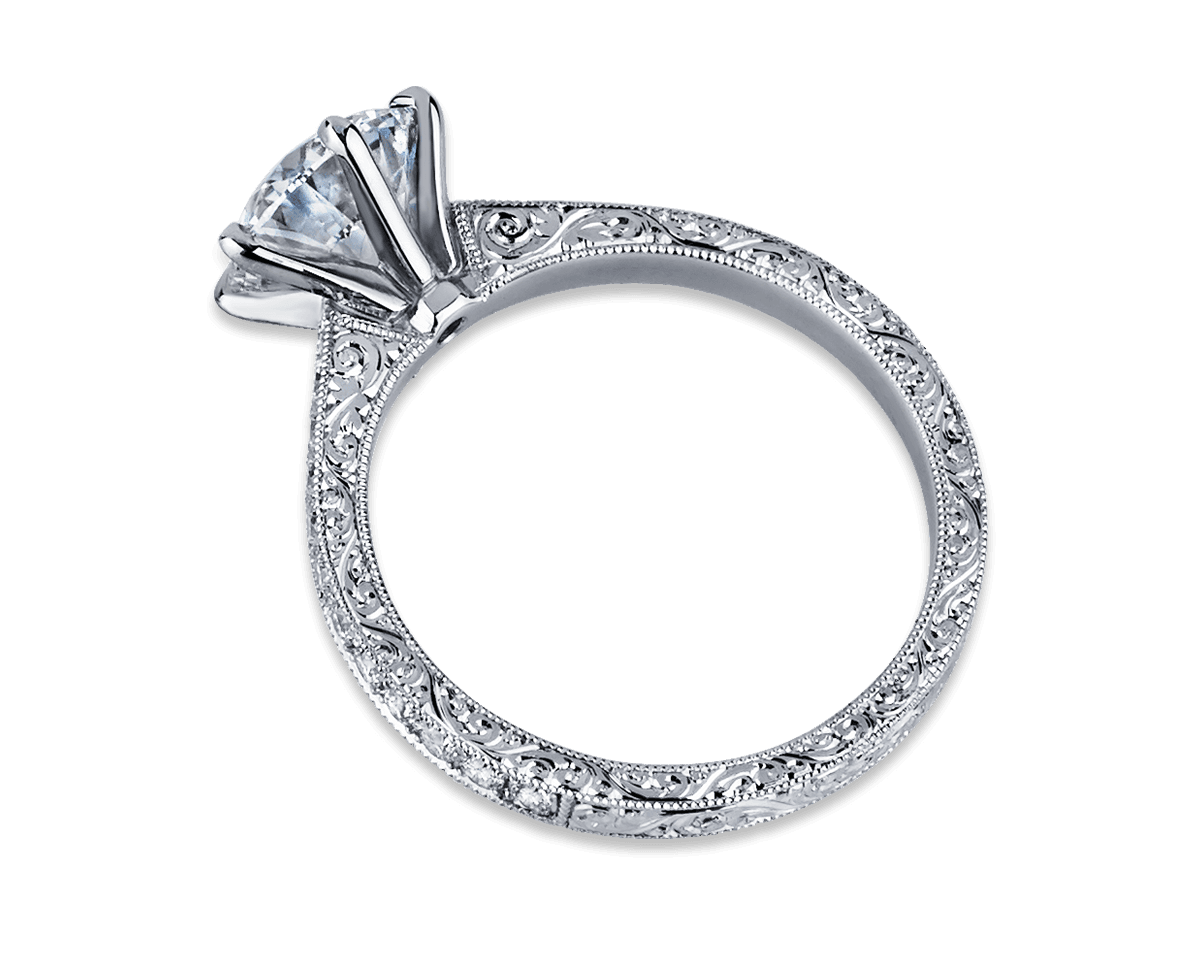 Tapered Band Six Prong Solitaire