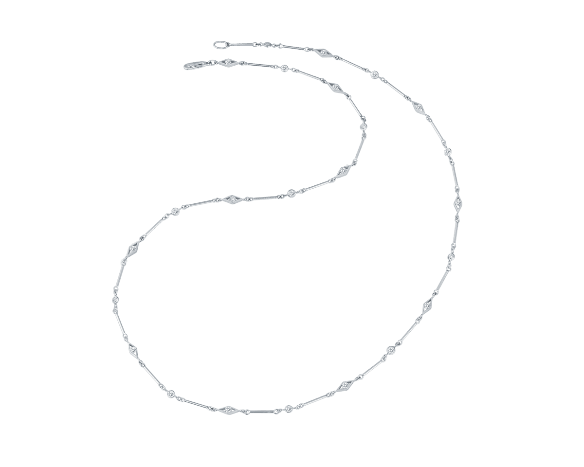 Diamond Chain with Round and Diamond Shaped Bezels