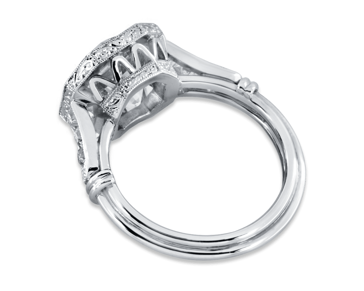 Vintage Octagonal Solitaire with French Cut Diamonds