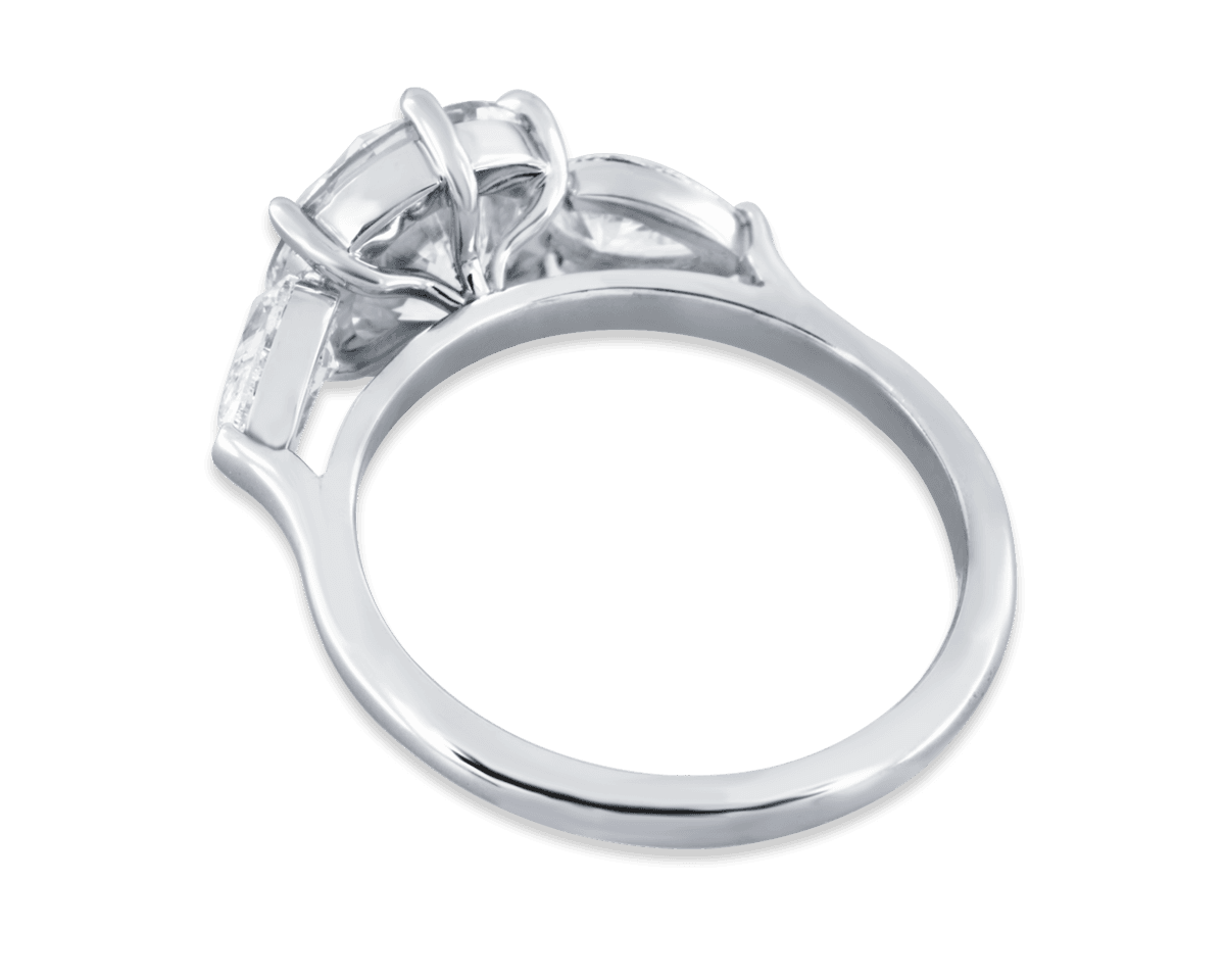 Orchid Six Prong Trilogy w Pear Side Stones