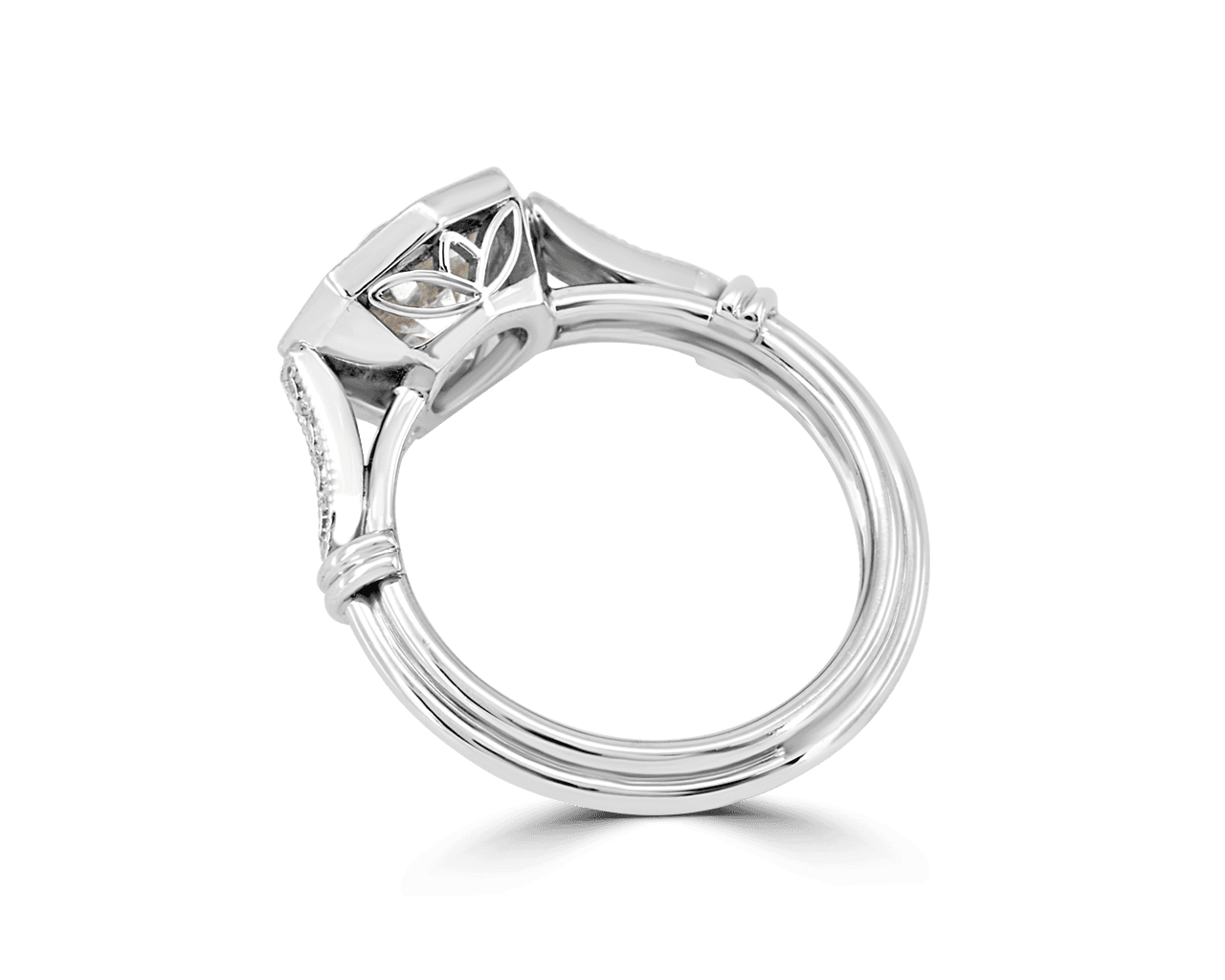 Vintage Octagonal Solitaire with Pave