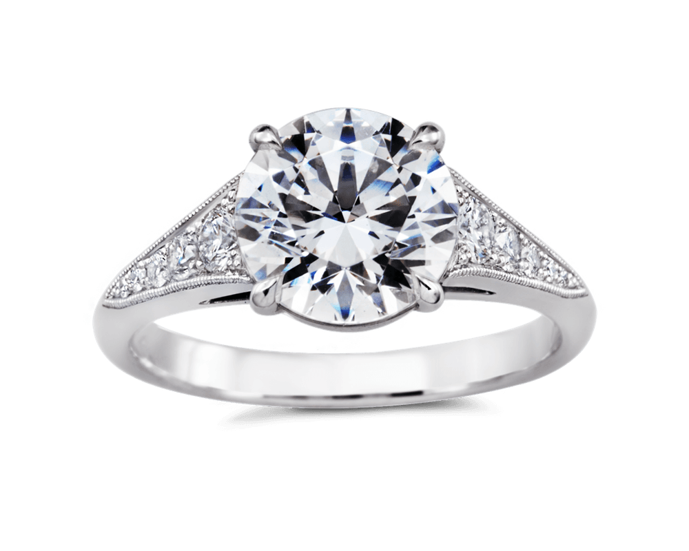 Solitaire with Reverse Tapered Pave Band
