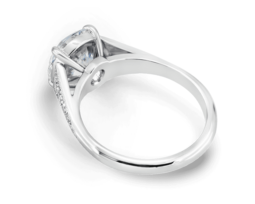 Solitaire with Reverse Tapered Pave Band