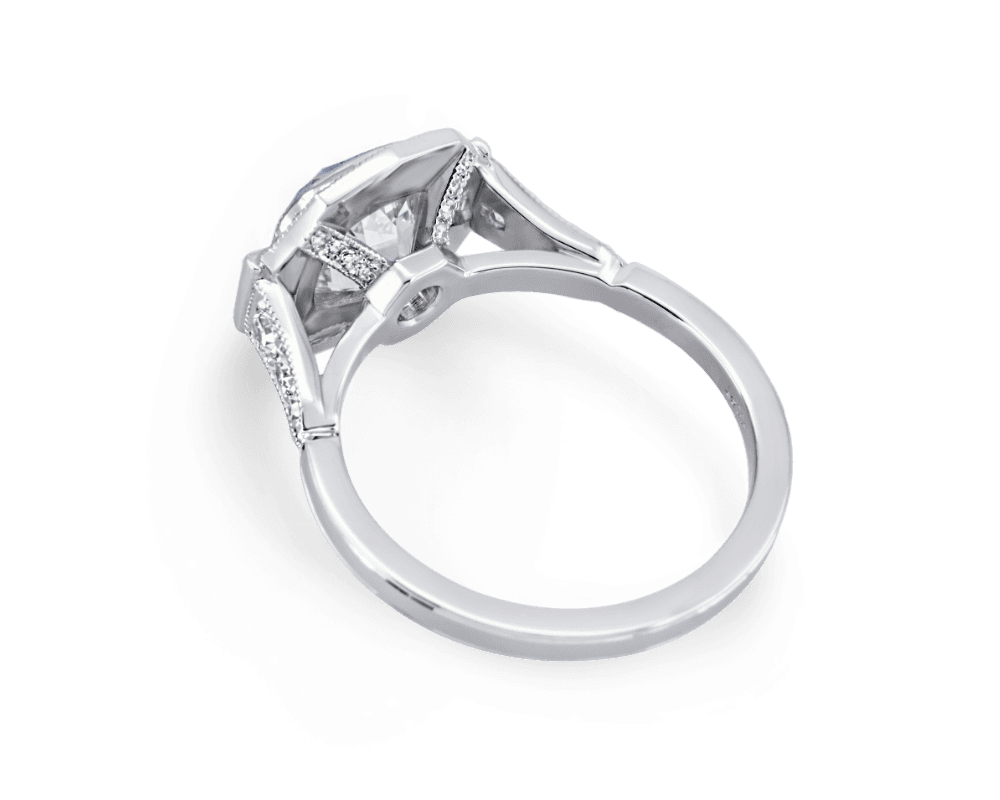 Tamara Art Deco Solitare with Decagonal Halo