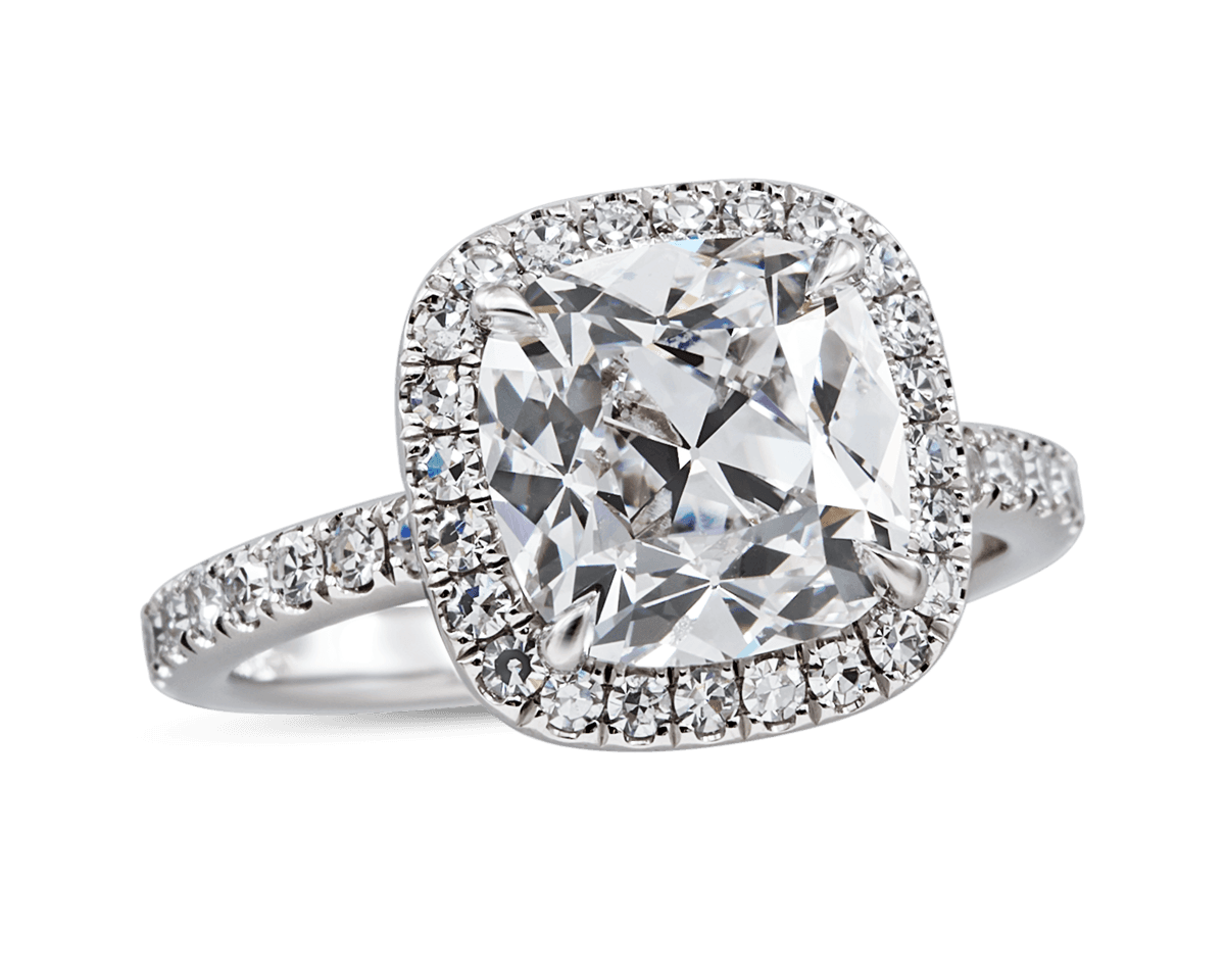 The Emilya Halo Solitaire with Vintage Cushion