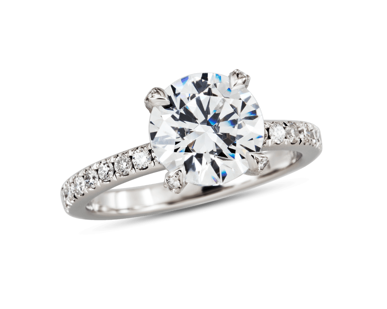 The Olivia Pave Solitaire with Open Gallery