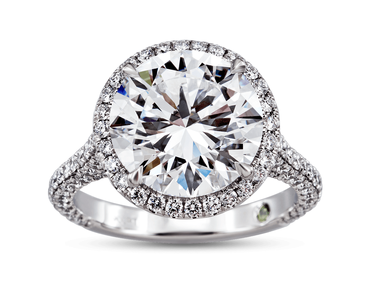 The Emilya with Cathedral Band set with 3D Pave