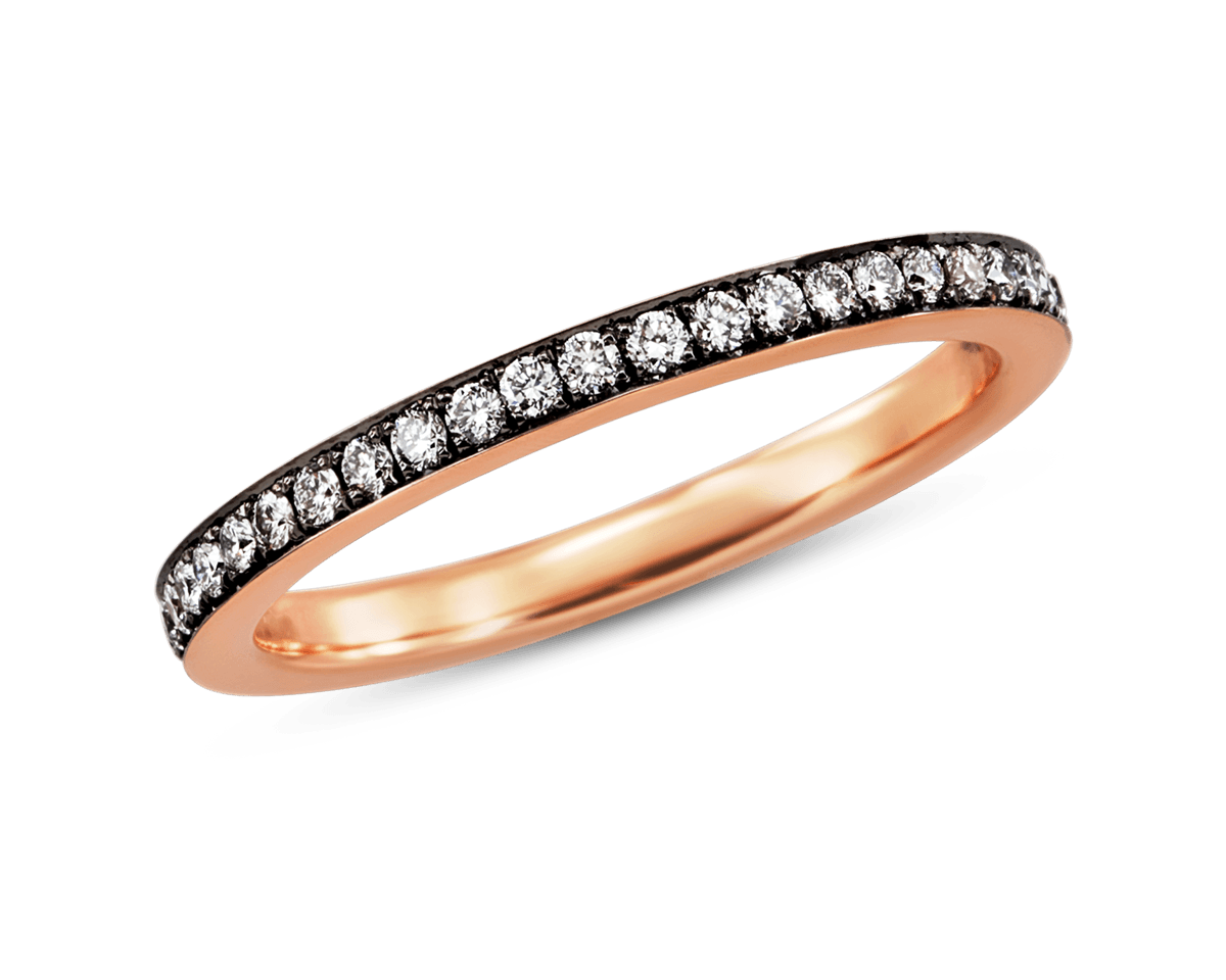 Rose Gold Bright Cut Pave Eternity Band