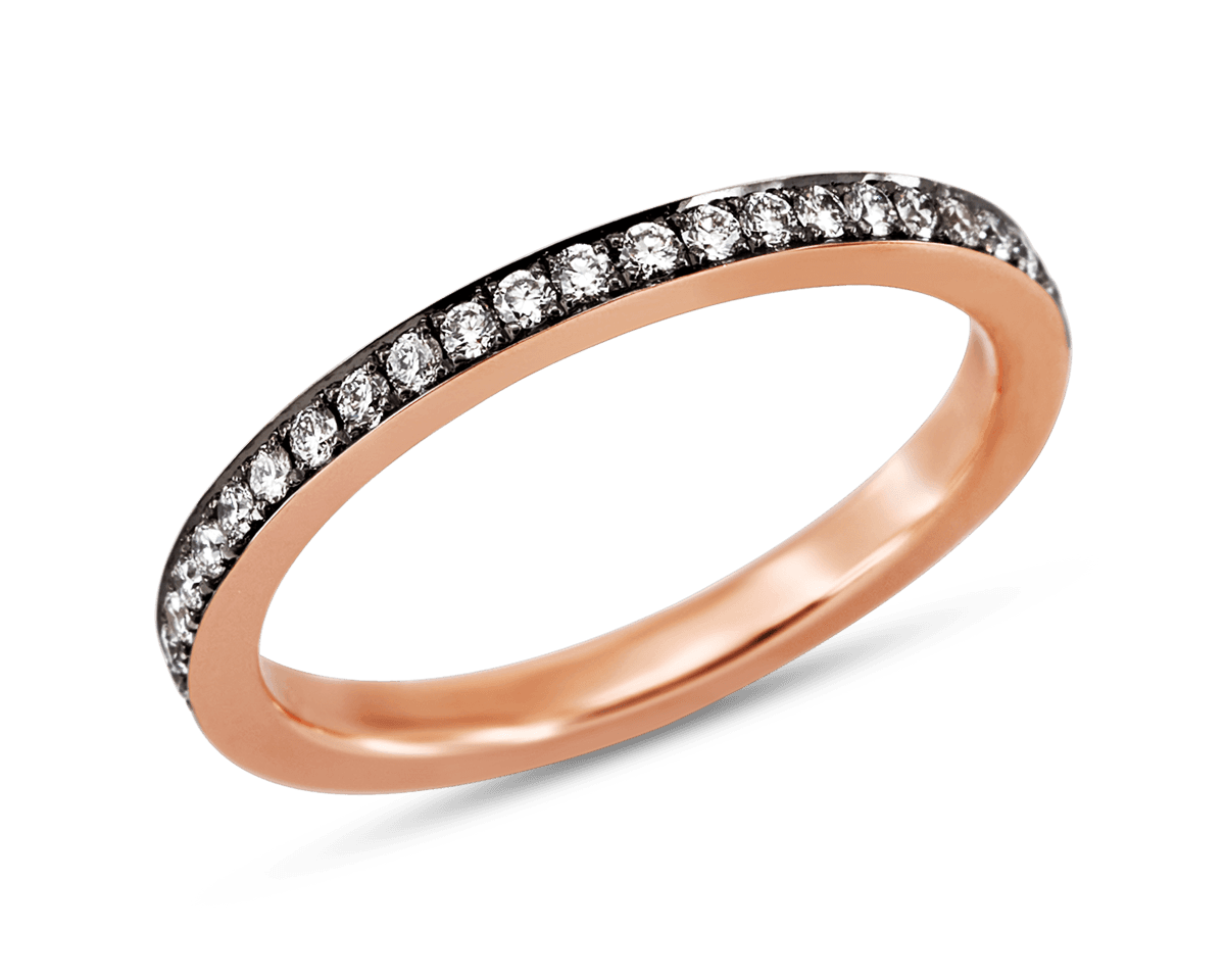 Rose Gold Bright Cut Pave Eternity Band