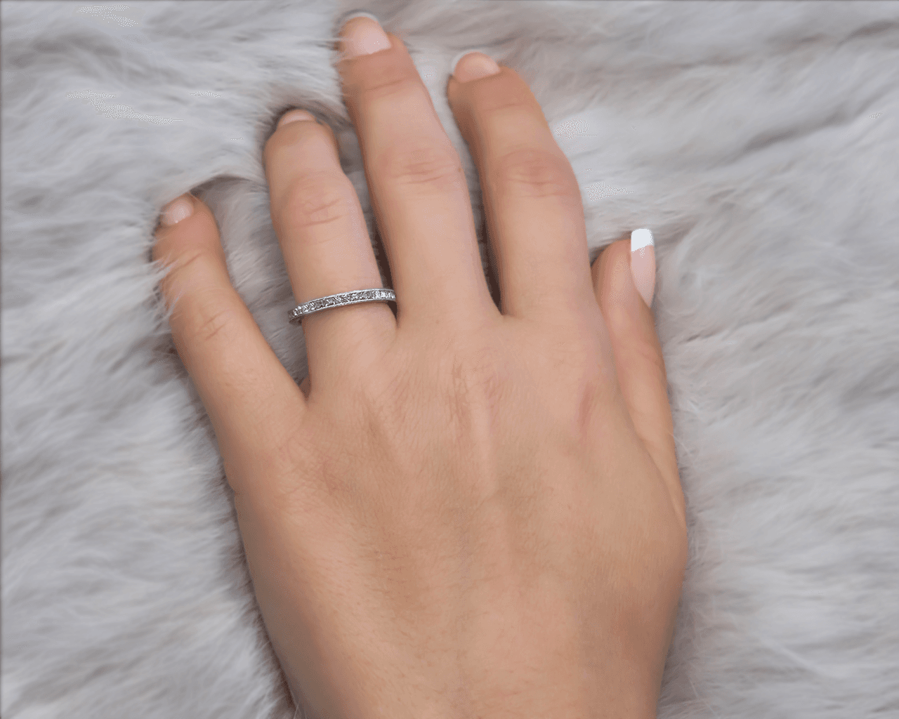 Vintage French Cut Diamond Eternity Band
