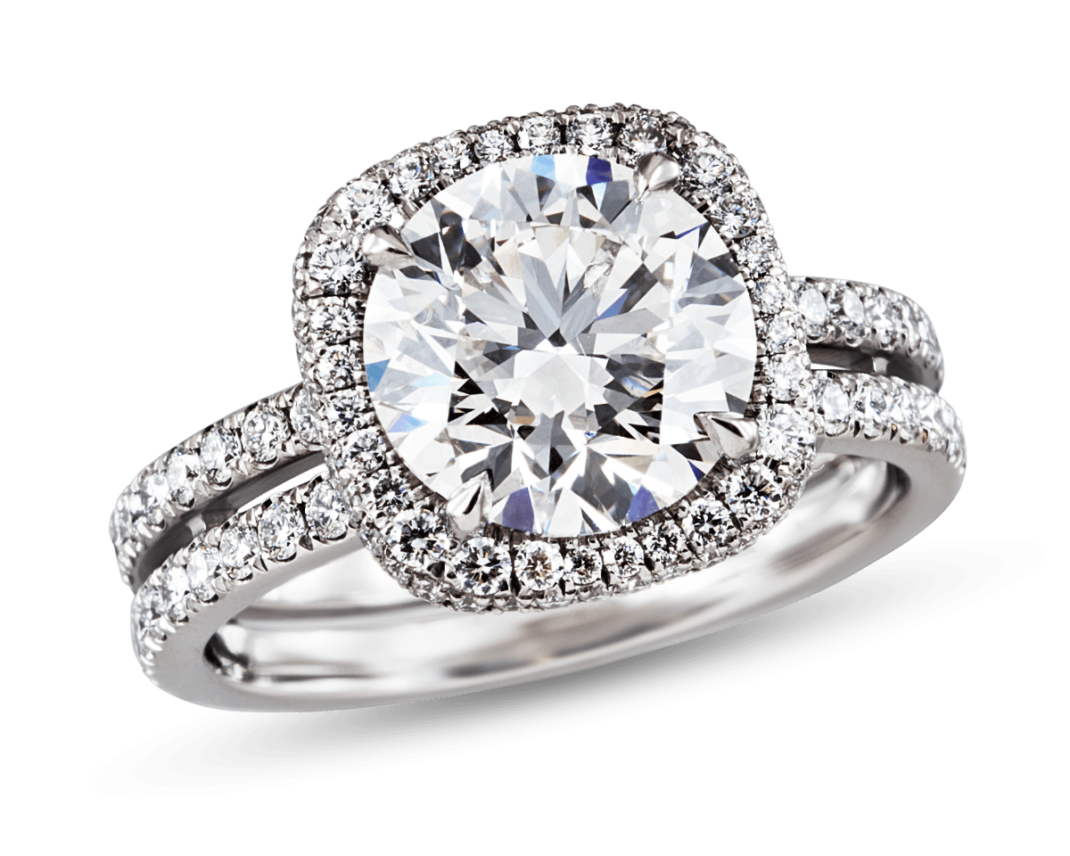 Dual Shank Halo Solitaire