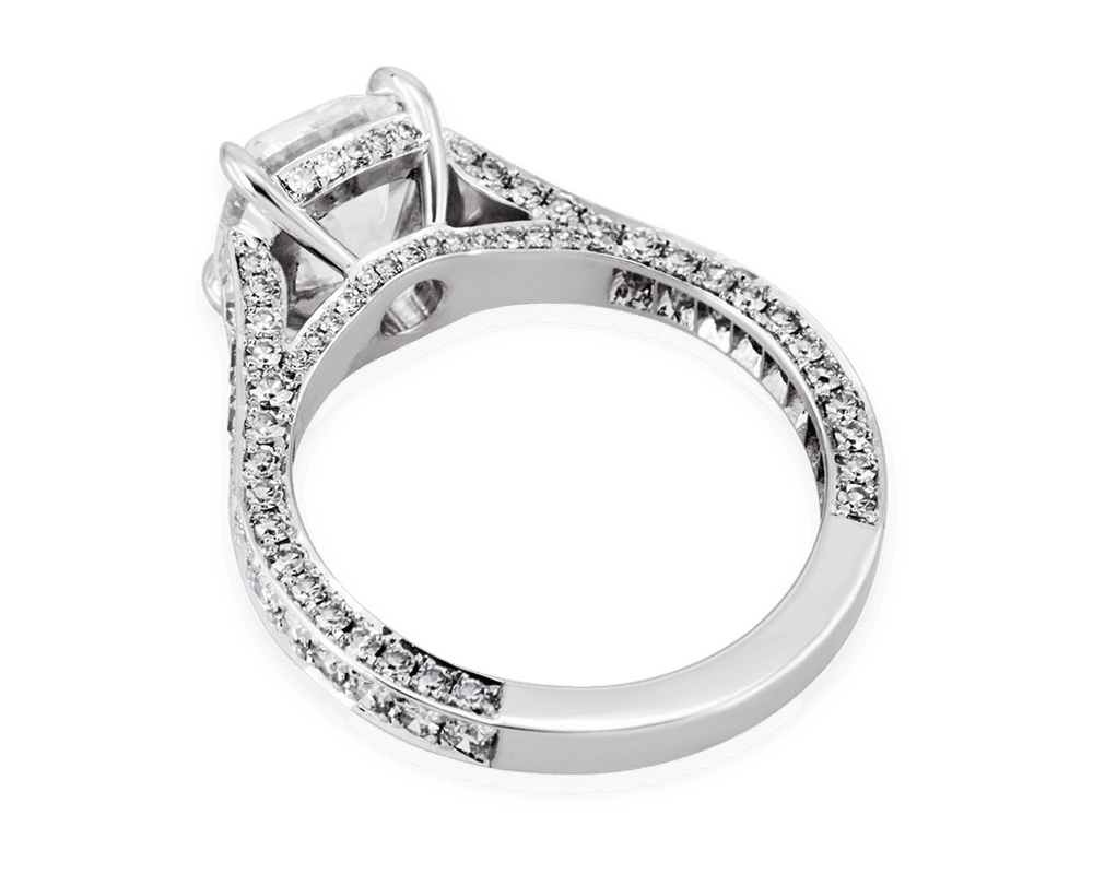 Graduated Pave Solitaire with Vintage Cushion