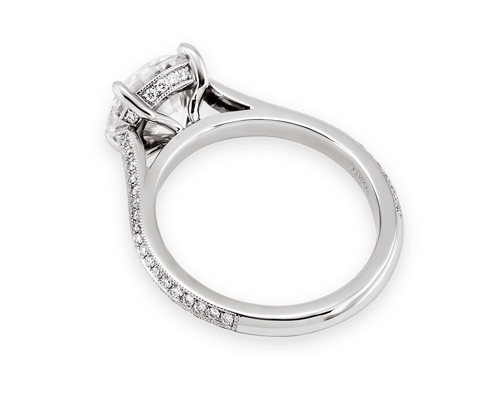 Solitaire with Knife Edge Pave Band